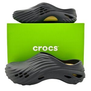 New Crocs Echo Wave Clog Black Sand Unisex Slip On Mules Shoes M10 W12
